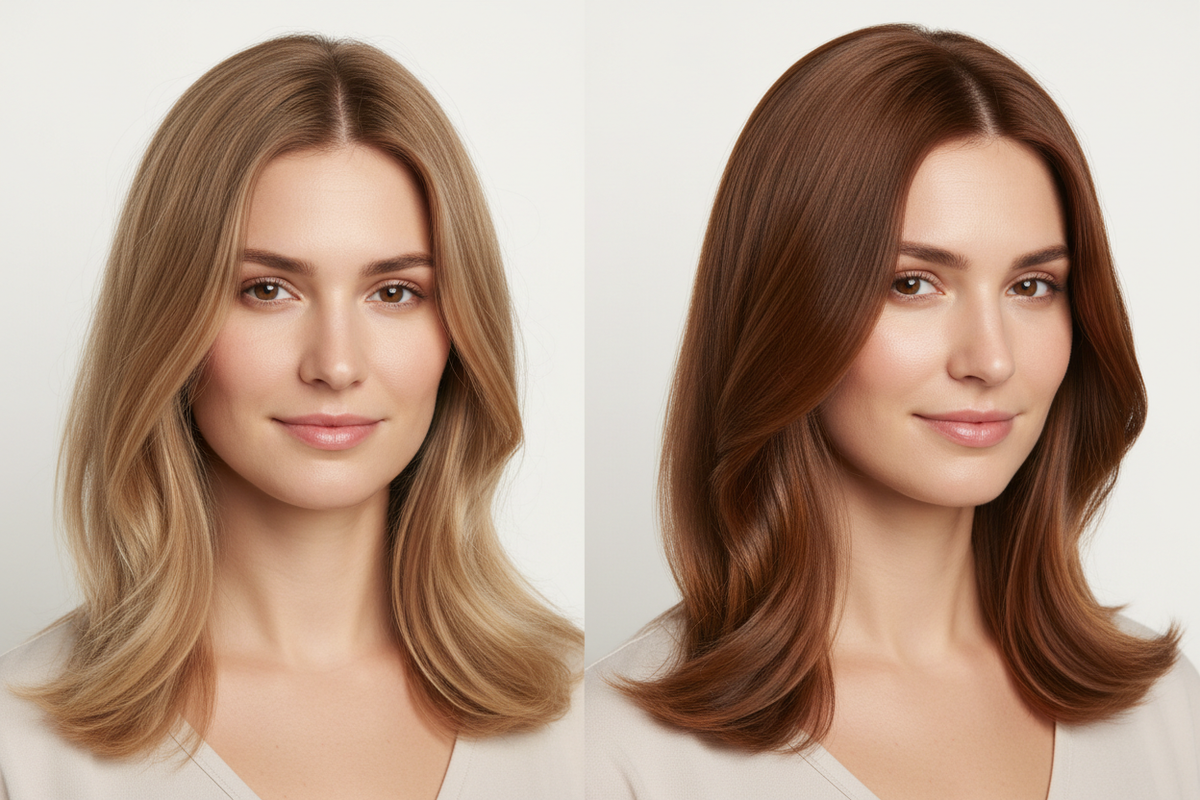 Antes y después - Semi Color 5 Light Brown