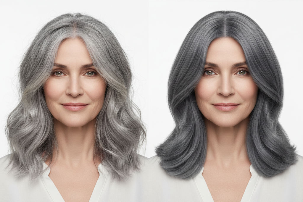 Antes y después - Semi Color Grey