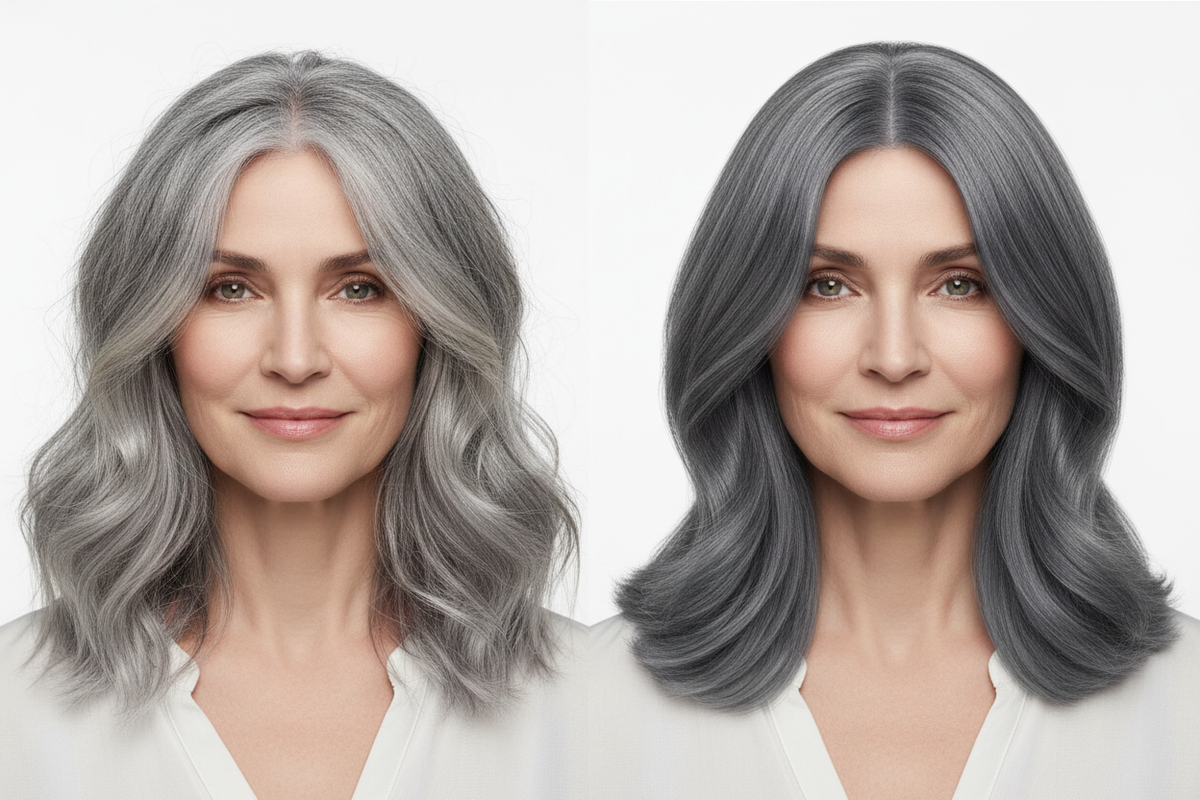 Antes y después - Semi Color Grey